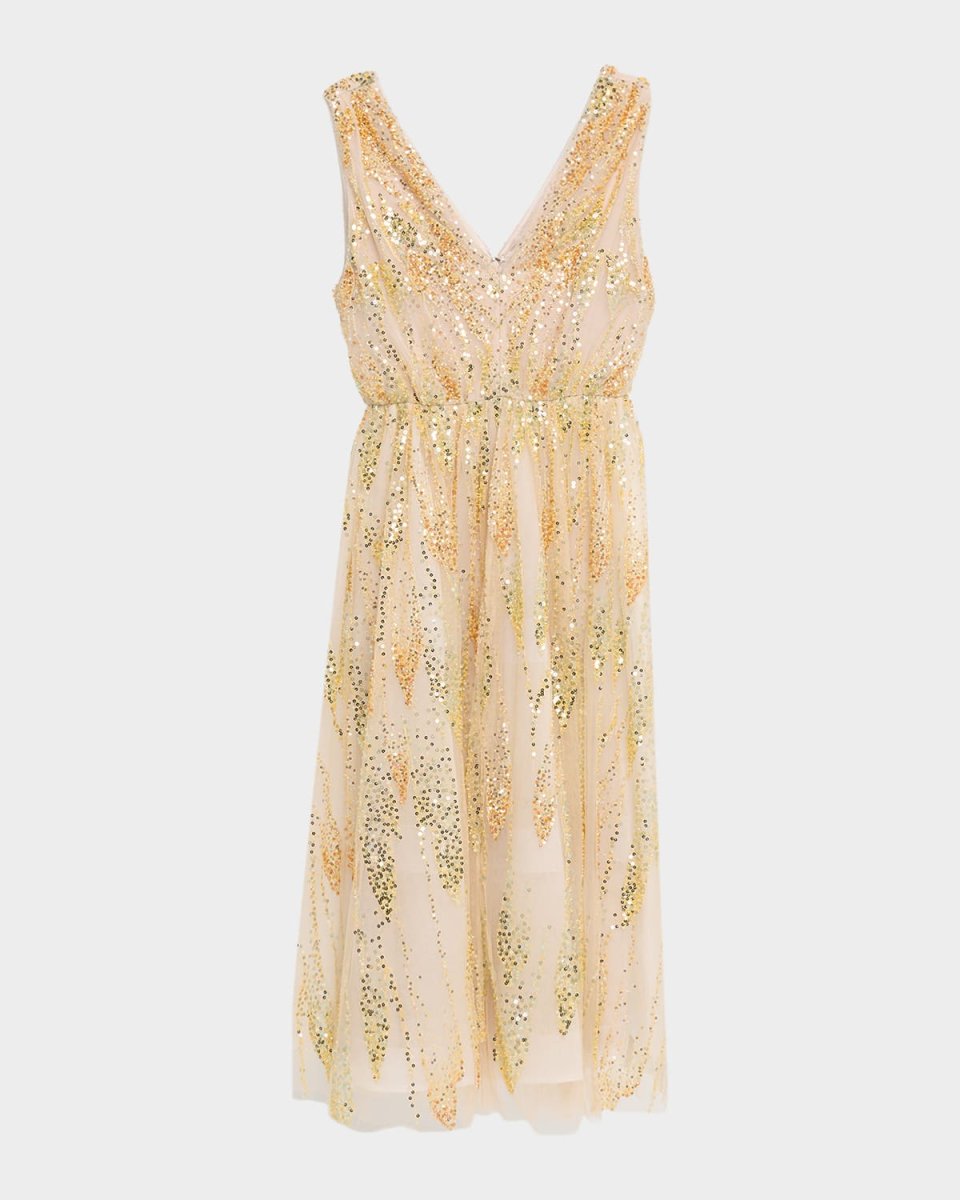 Tinsley Bead & Sequin Tulle Midi Dress